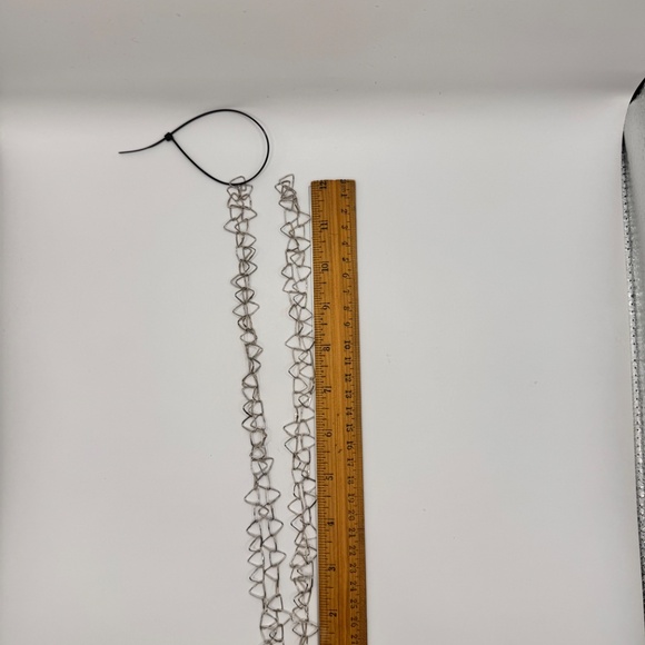 Scandinavian inspired 48" silver triangle link chain necklace. - Picture 6 of 8